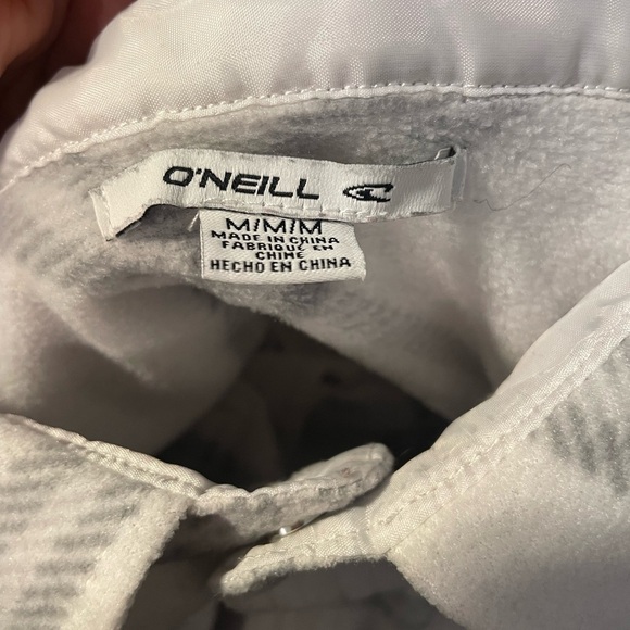 O’Neill White and Gray Plaid Button-Up Shirt Flannel - Picture 7 of 11
